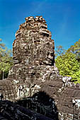 Angkor Thom - Bayon temple, second enclosure, corner towers seen from the central terrace 